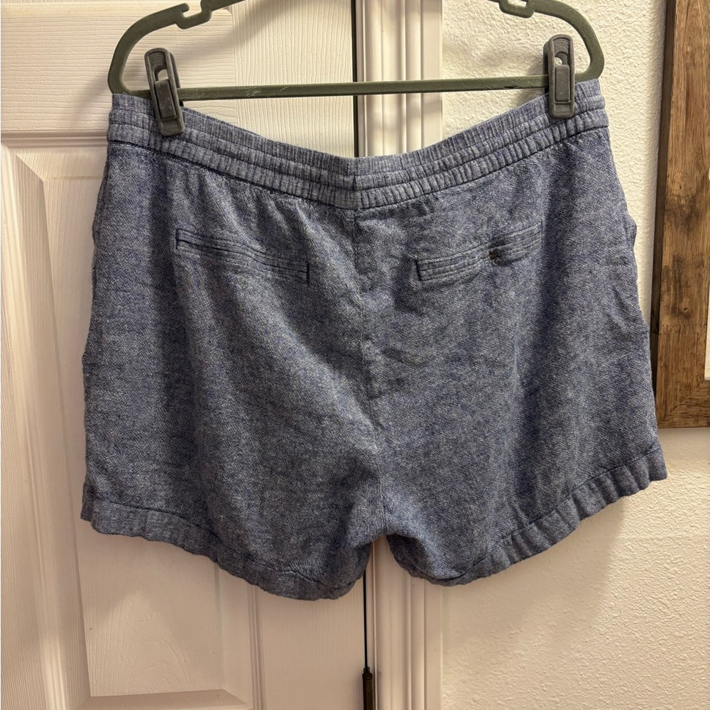 XL Old Navy Heather Blue Linen Shorts - Picture 2 of 4